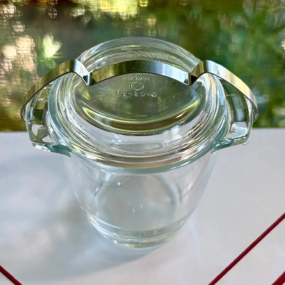 Vintage Sovirel France Glass Jar with Lid and Metal Clip